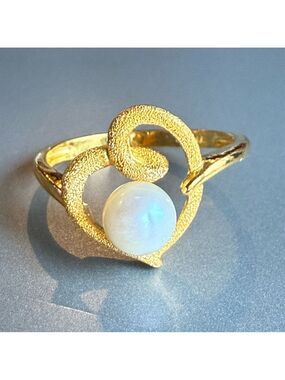 Pure 24k 999 Gold Pearl Textured Diamond Cut Open Heart Ring With Apprai…